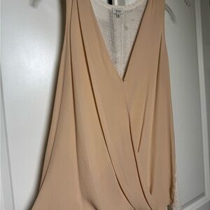 Elegant Beige Sleeveless Top